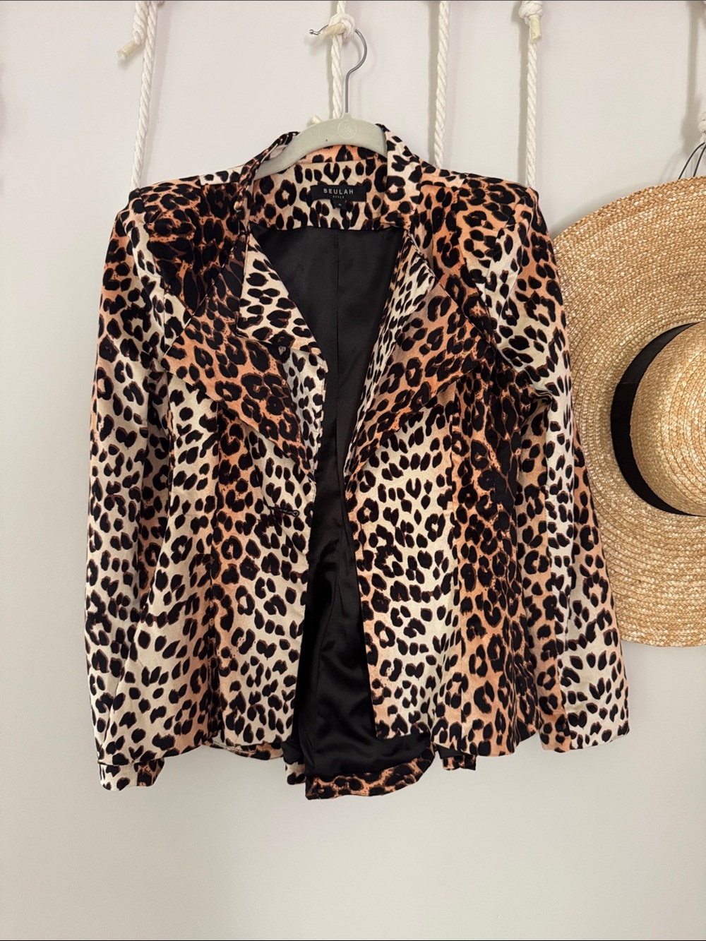 Beulah Leopard Print Blazer Jacket - Brown & Black